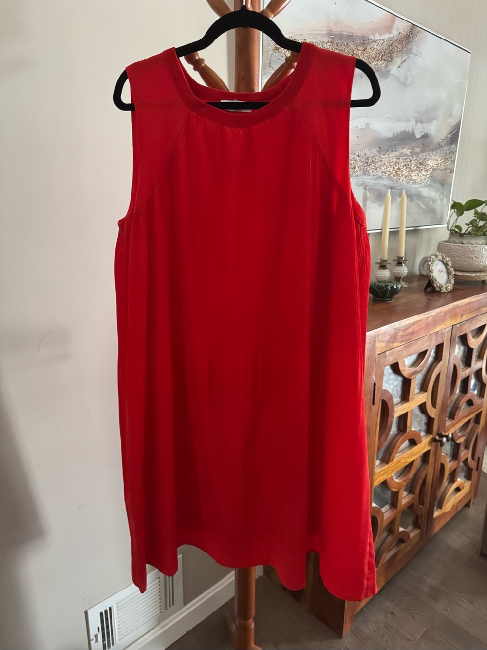 Calvin Klein Size XL Red Swing Dress Cocktail Summer Cruise Sleeveless